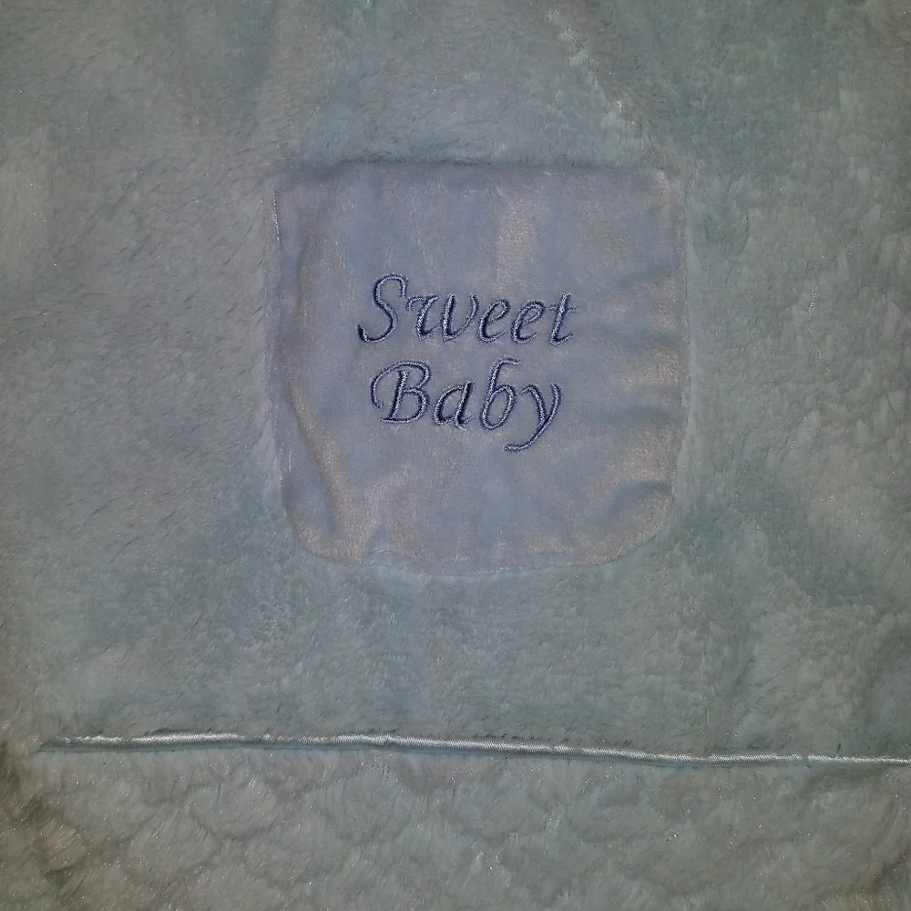 Sweet Baby Kyle & Deena Blue White Fleece Blanket Lovey Pocket SOFT 30